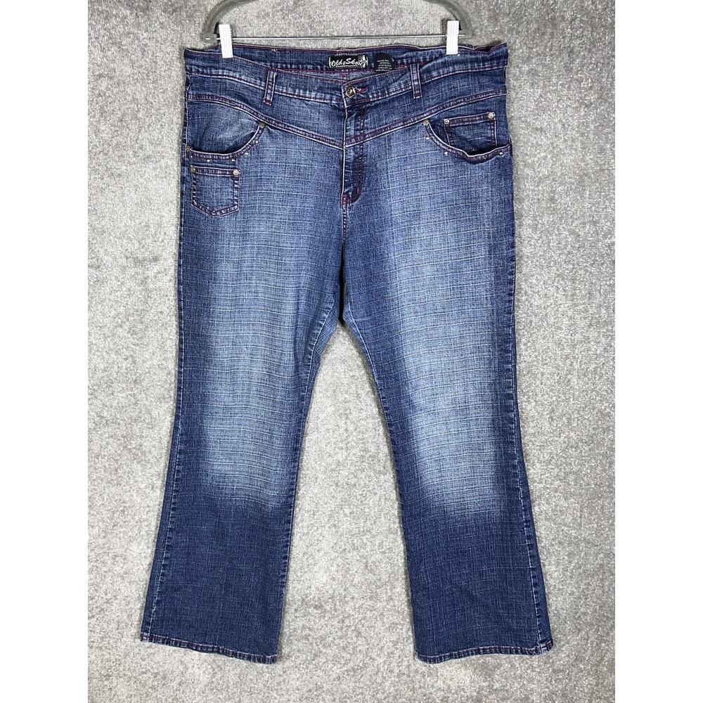 Old Skool Y2K Bootcut Jeans Womens Size 20 Blue Denim Stretch Pockets